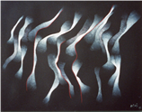 Tracce di luce, Anno 2009, Olio su cartoncino, cm. 51x62