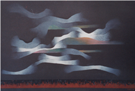 Bianchi e grigi di luce, Anno 2005, Olio su cartoncino intelaiato, cm 70x100