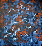 Vibrazioni e luci della natura, Anno 2009, Olio su cartoncino, cm. 100x70